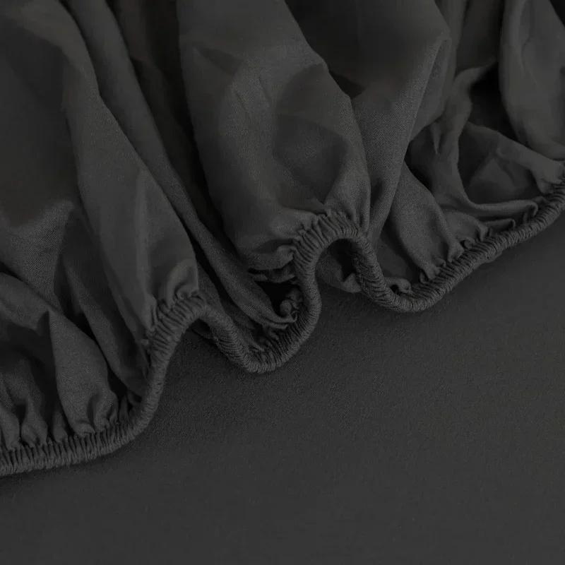 Soft Cotton Fitted Sheet Single Double Bed Mattress Cover with Elastic Band Bed Sheet Bed Linens Solid Color Sheet Mattress Topper