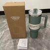 Wasserflasche, 40 oz, Becher, Edelstahlbecher, isolierte Wasserflasche mit Griff, Deckel, Strohhalm, Vakuum-Reisebecher mit großer Kapazität, Kaffeebecher fürs Outdoor-Auto