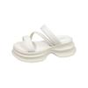 Cool slippers women's summer outer wear 2025 new thick-soled heightening casual matching skirt versatile fashion seaside sandals