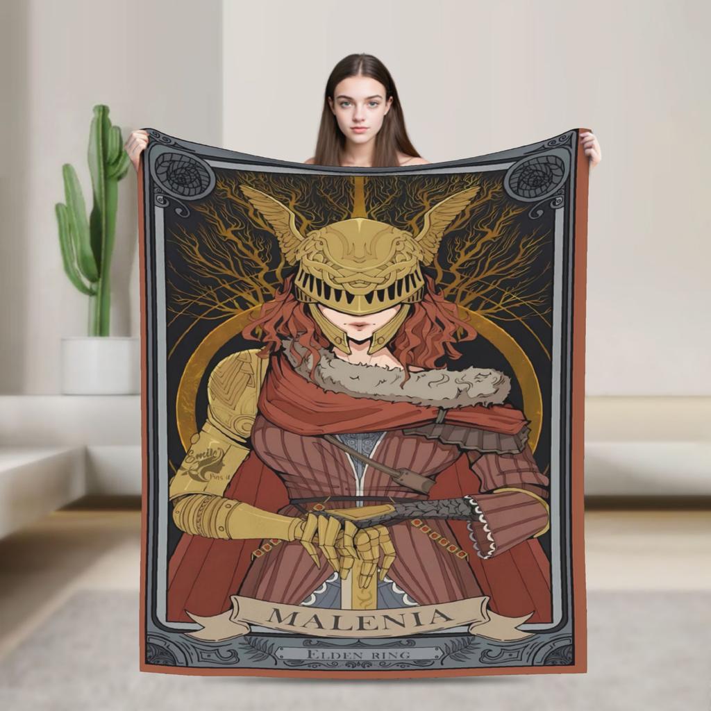 Elden Ring Flannel Blanket Warm Soft Throw Blanket For Bedroom Travel Office Print Bedspread Sofa Bed Cover