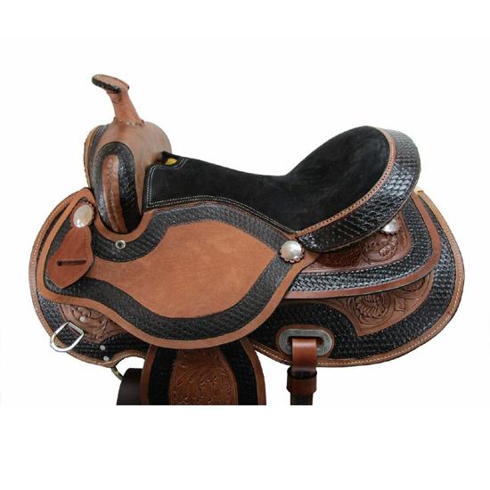Premium Western Leather Barrel Racing Horse Saddle Suede Seat
