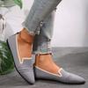 Women's Large Size Flat Shoes Spring and Summer Pointed Toe Fashion Flying Weaving Shallow One Foot Pedal Casual Overfoot Single Shoes
