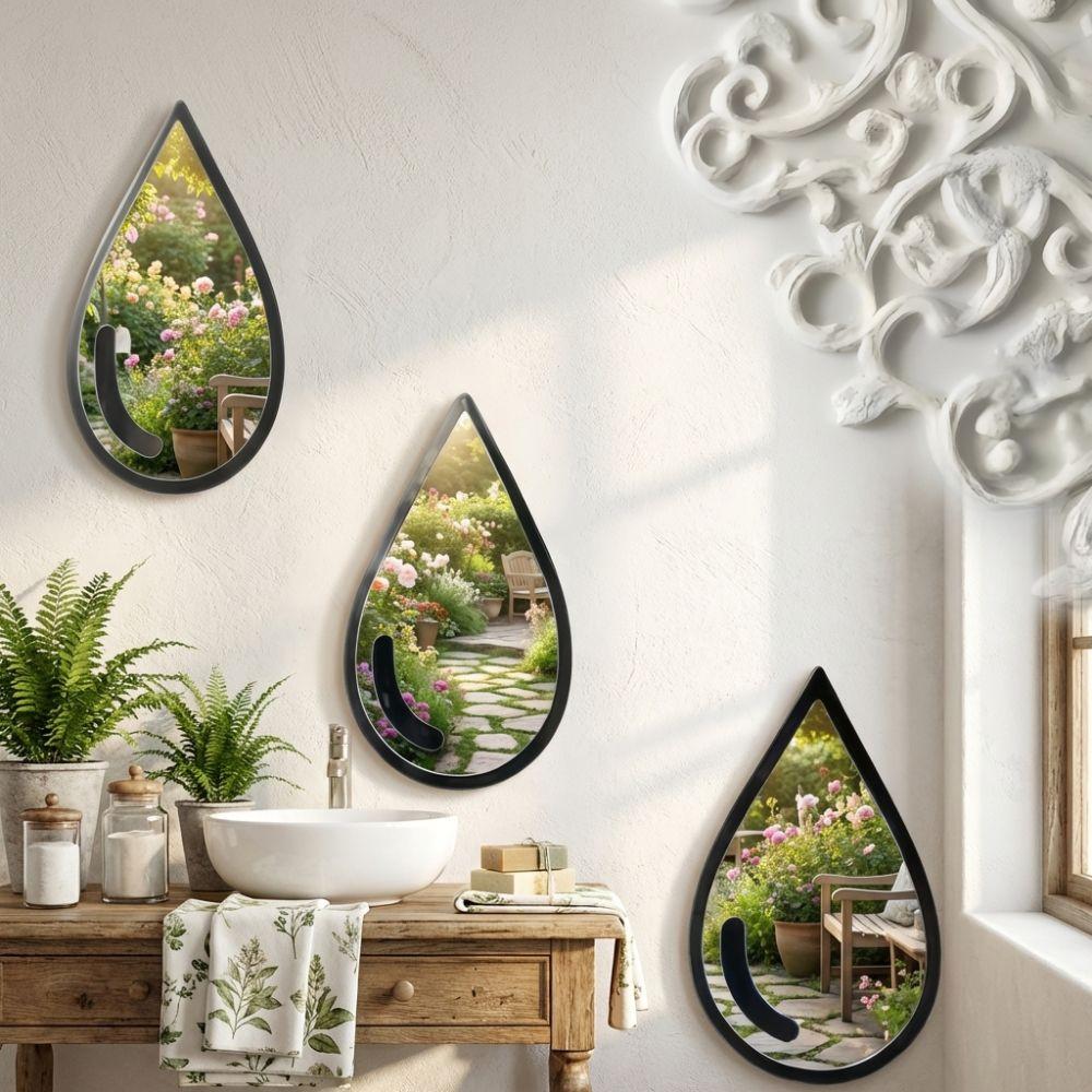 3Pcs Self-Adhesive Acrylic Mirror Wall Stickers Wall Mount Wall Decals  Bedroom Decor