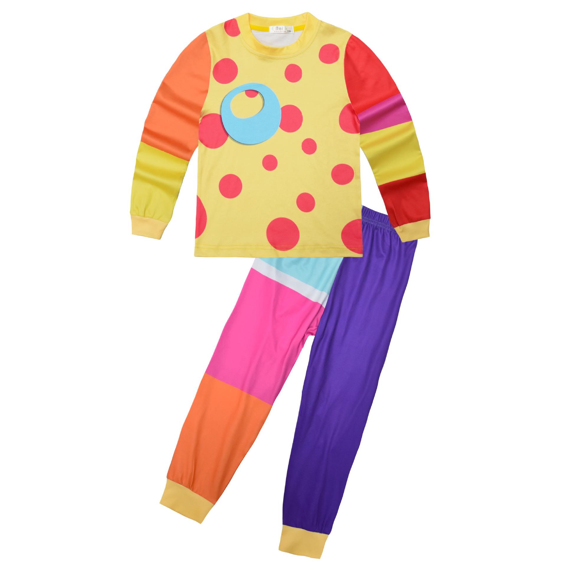Long-Sleeved Set, Magic Digital Circus, Middle-Aged And Older Children S Daily Loungewear, Long-Sleeved Set 8030. 110