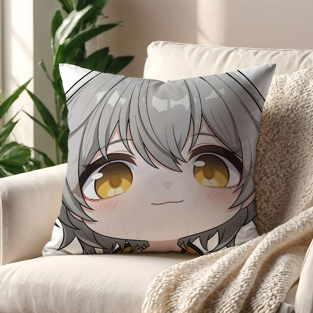 Honkai Star Rail face Cute Q-version w cushion cover Pillow Cover Decoration Room Home Sofa living Office Car Nordic Simplicity