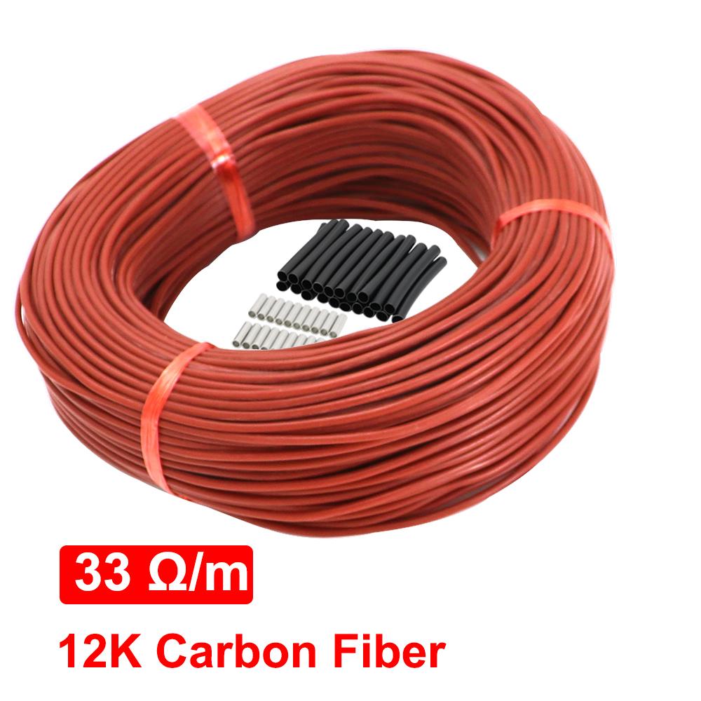 50M topný kabel a termostat podlahového vytápění 12K podlahový teplý drát 33ohm/m s programovatelnou regulací teploty
