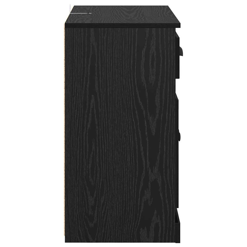 Sideboards 2 Pcs Black Oak Effect 70 X 35.5 X 67.5 Cm