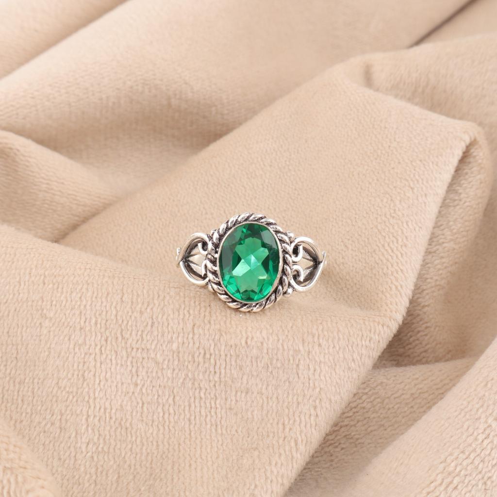 Chrome Diopside Gemstone 925 Stamped Silver Jewelry Handmade May Birthstone Ring RR-8-2