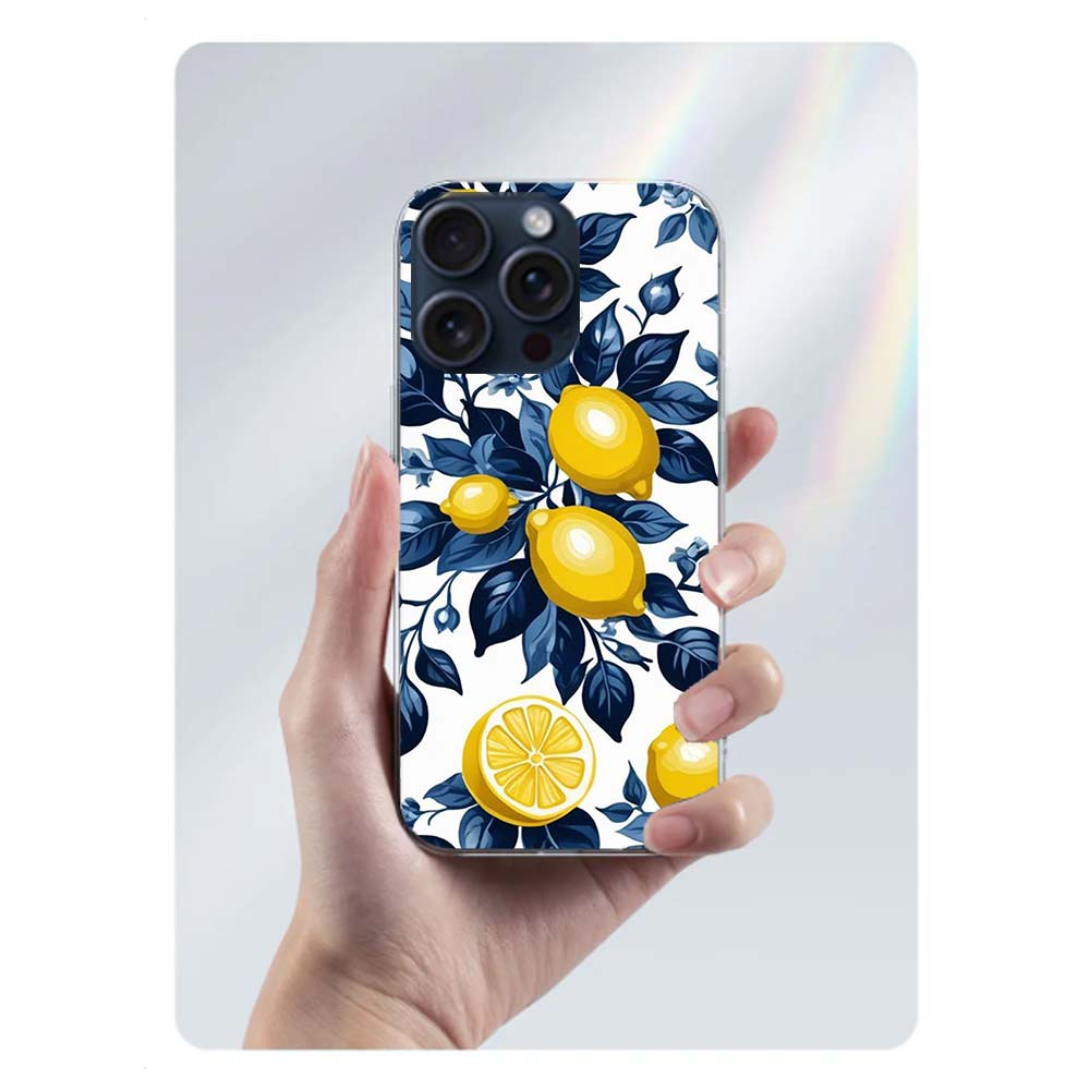 Mittelmeer-Zitrone Klare Handyhülle Für Iphone 17 Air 16 Pro Max 15 Pro 14 Plus 17E 16E 11 13 12 Mini Hüllen Cases Fundas Cell T