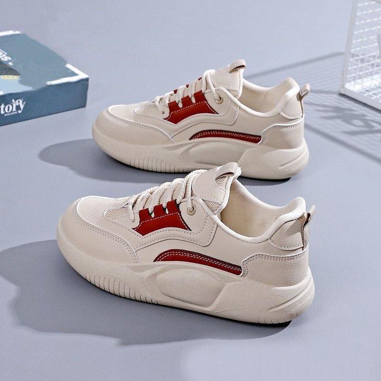 Vita skor i koreansk stil Dam Höst Nya Ins Student Fritid Gatufoto Skor Dam Platå Höjdökande Boardskor