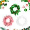 Indoor Outdoor Festive Decor 24.6FT Christmas Wire Garland, Red Green Leaves/Striped Candy/Snowflake Shiny Tinsel Candy Cane Striped Decoration