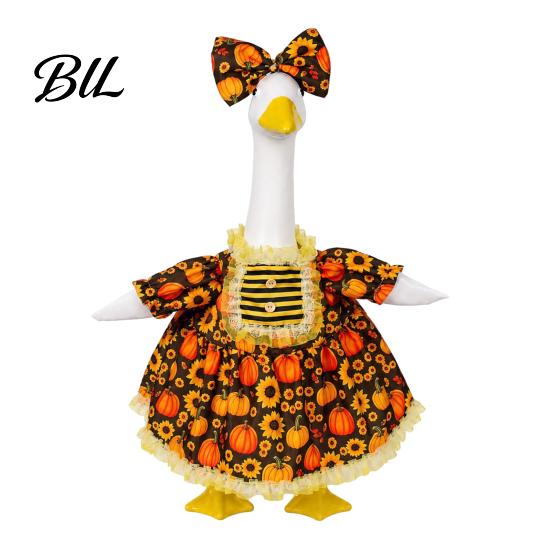 Feiertagsgans Bekleidung für Gartendekoration Thanksgiving Veranda Outfits 23" Statue, Herbst Ahornblatt Gartenskulptur Verwandlungsanzüge Kürbis Kleidung,