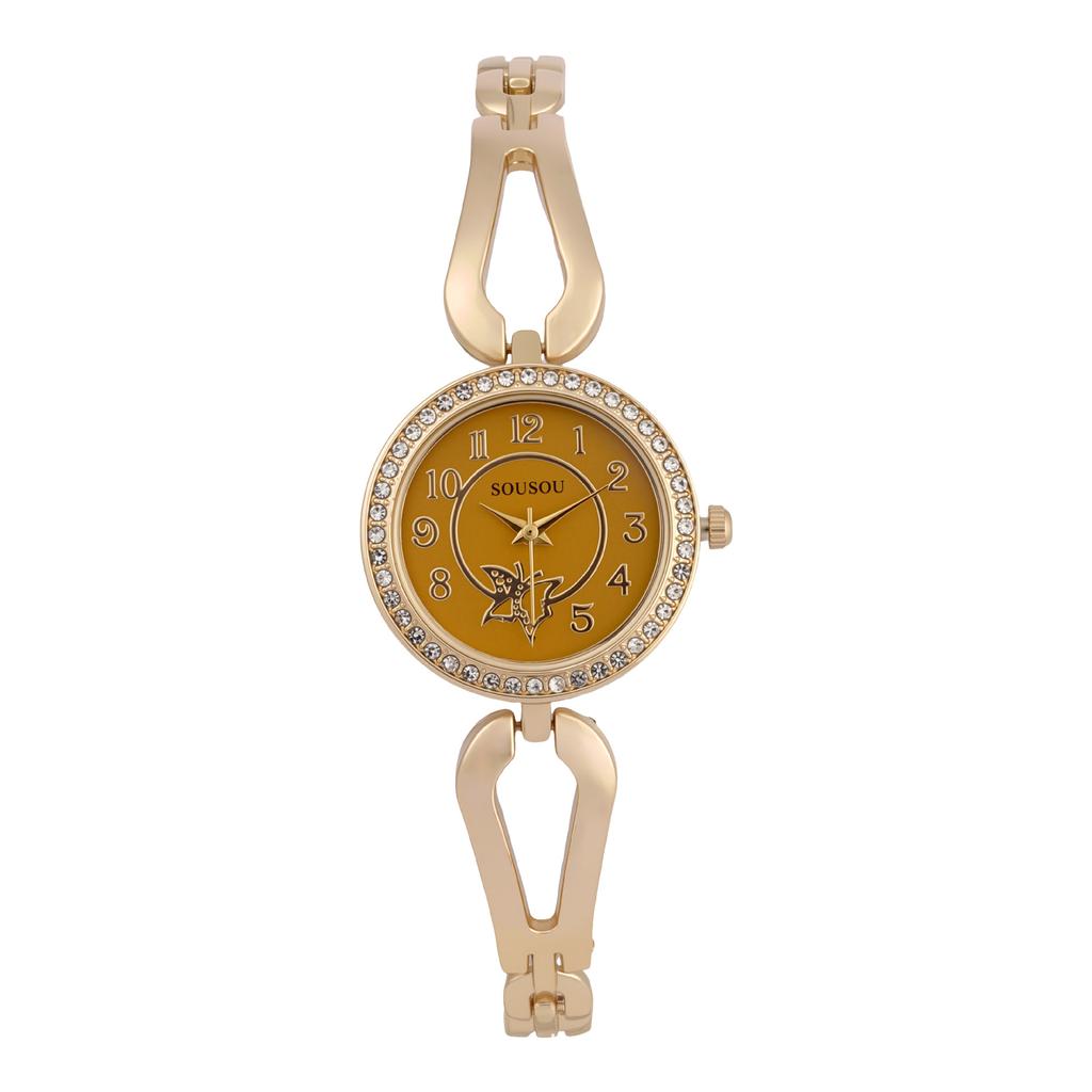 Women Watches Quartz Dial Bracelet Rhinestone Chain Ladies Clock