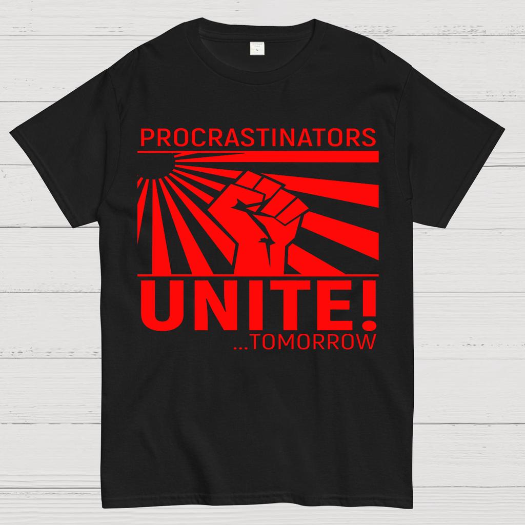 Procrastinatori Uniti Muro Unisex 100% Cotone Estiva Casual Fresca Larga T-Shirt
