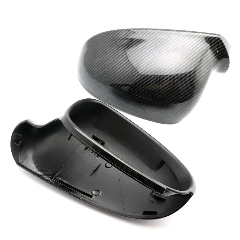For Volkswagen Golf 5 MK5 2003-2009 Modified Bright Black Rear View Mirror Shell Carbon Fiber Look Cover Car Accessories