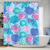 Vibrant Underwater World Shower Curtain Set Sea Shell Crab Starfish Design For Bathroom Decor