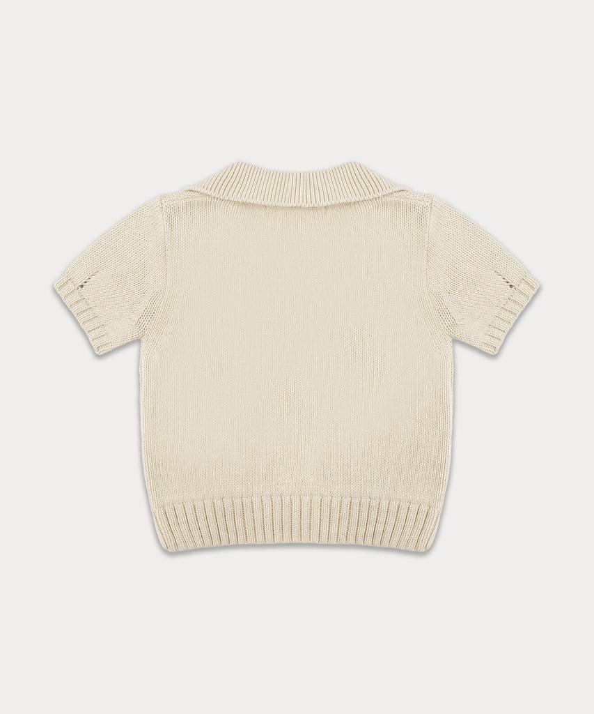 Sseomweeobeoteo Cotton Collar Pendant Knit - Cream