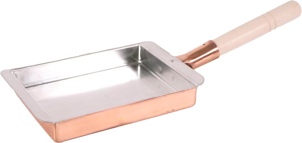 Endo Shoji TKG Pánev na tamagoyaki Vynikající měděná tepelná vodivost zajišťuje rovnoměrně uvařená vejce pro lahodně nadýchaná Vhodné na plynový sporák 150 mm Š x 195 mm H x 30 mm