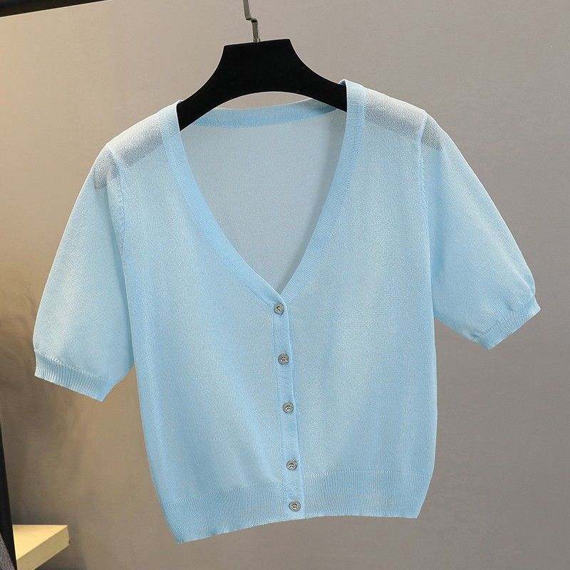 Ice Silk Thin Small Waistcoat Outer Skirt Knitted Cardigan