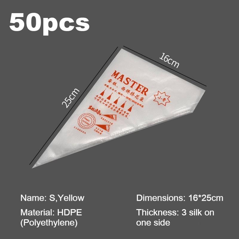 100/50 PCS Disposable Pastry Bag Cake Cream Decoration Icing Cream Squeezing Piping Bags Cake Baking Accessories DGGJ02