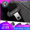 For Alfa Romeo Car Seat Belt Buckle Suede Wear Resistant Protector Cover For Alfa Romeo 4C 159 166 Spider Giulia Giulietta 156 T