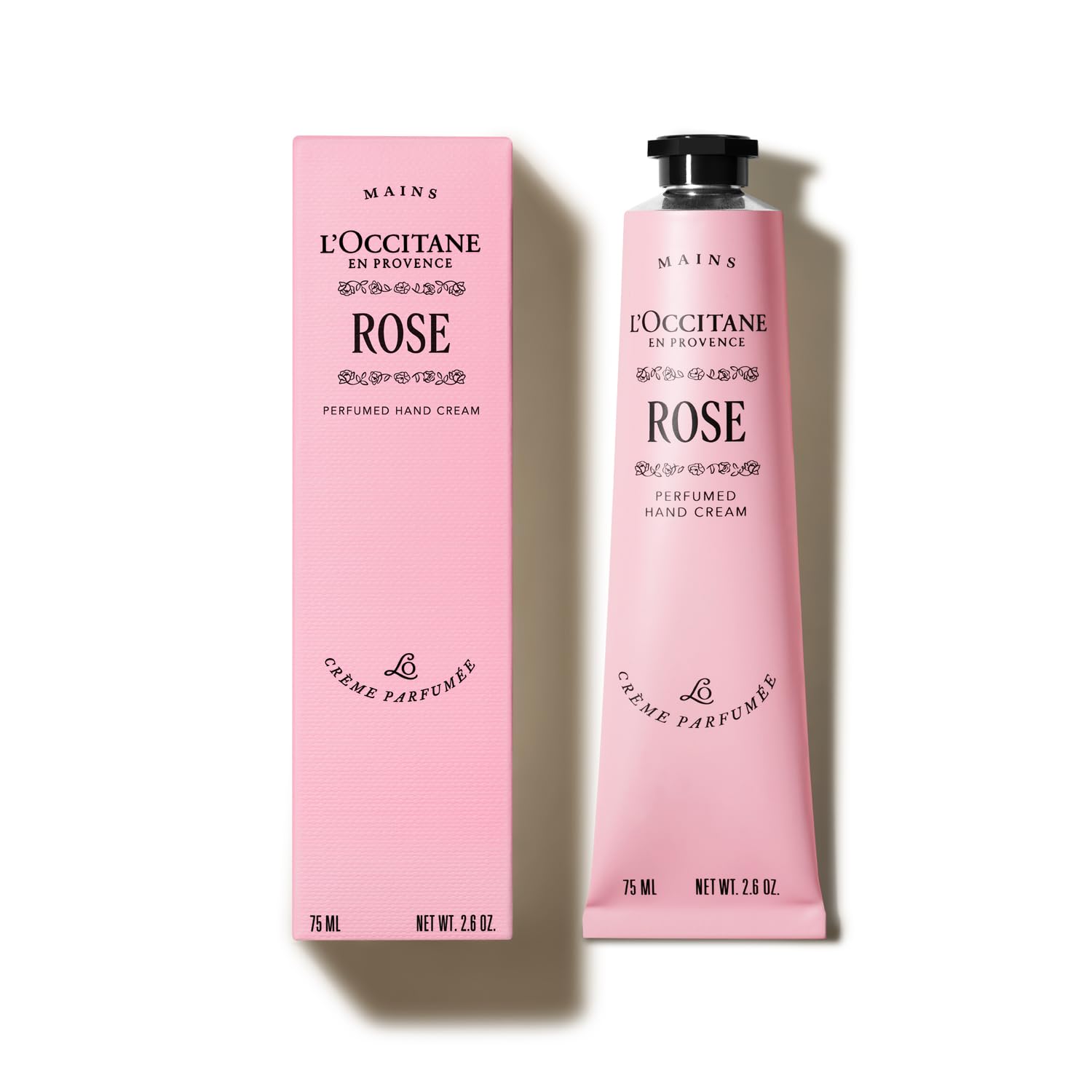 

Крем для рук с ароматом розы, большой, популярный для мужчин и в качестве подарка на день рождения L OCCITANE, 75 мл, Объем, Увлажняющий, Женский, розовый