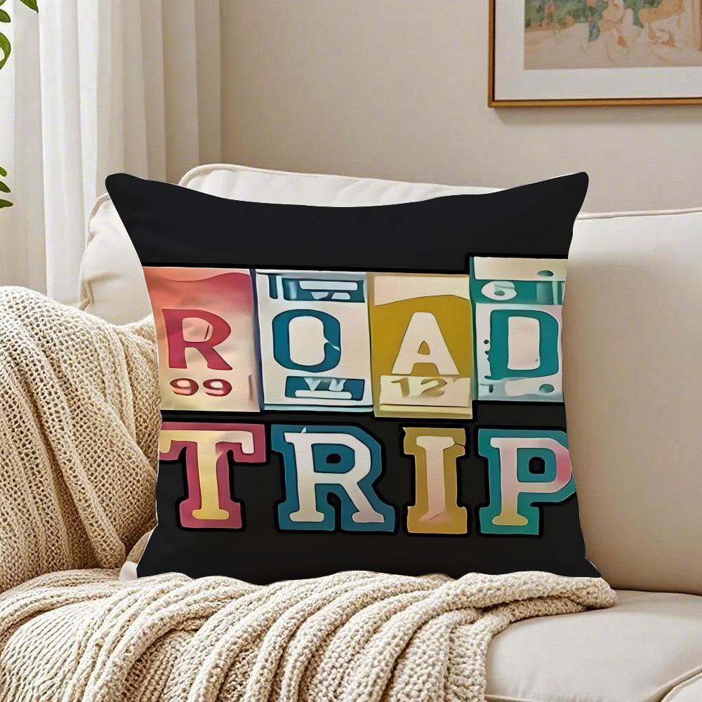 Trendiger Stil Klassische Trendige Marke Druck Kunst Kissenbezug Leinen Kissenbezug Weich für Sofa Bett Wohnzimmer Dekoration
