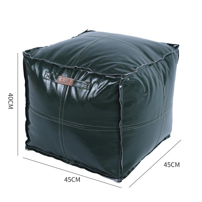 Unstuffed Pouf Cover No Filling Cushion Cover Oil Wax Leather Footstool Lazy Floor Futon Bedroom Decor Foot Stool Ottoman Cover