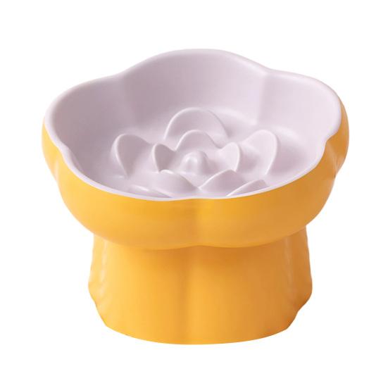 Ceramic Slow Feeder Pet Bowl Dogs Cats Anti-Choking Slow Eating Food Bowl Elevated