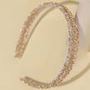 Dual Element Sparkling Diamond Gold Chain Light Luxury Headband Gradient Shiny Texture For Women's Daily Party Look Elegant