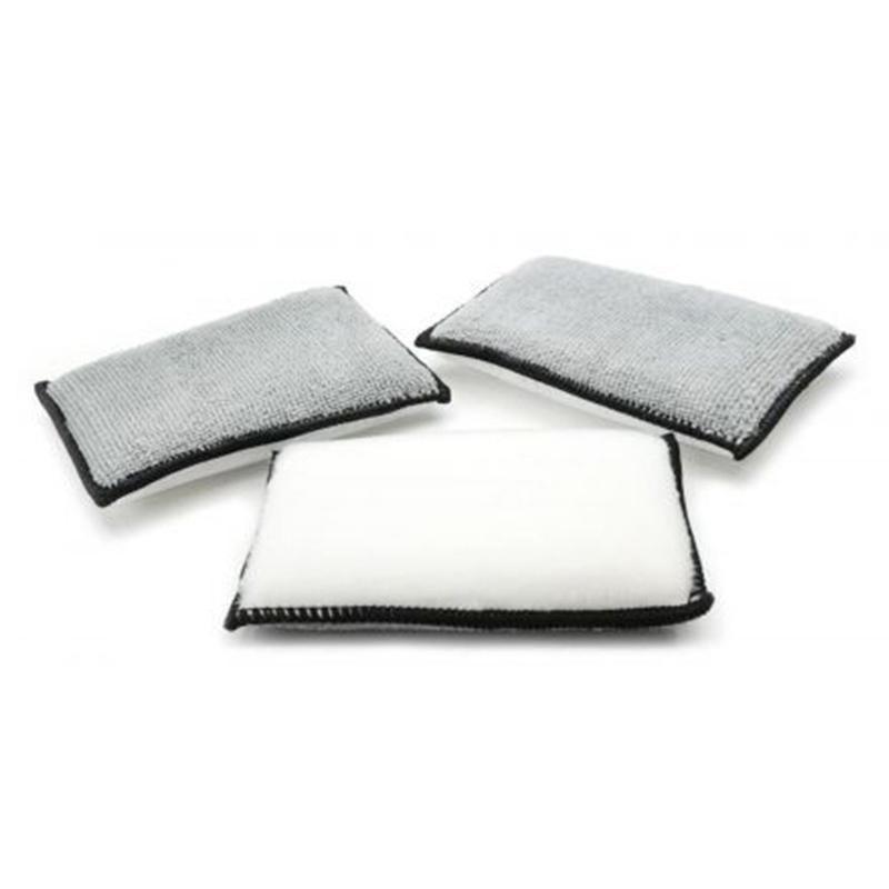 Wash Pad Soft Double Side Car Microfiber Scrubbing Sponge Car Interior Scrubbing Sponge for Car Interior Leather Wash Pad