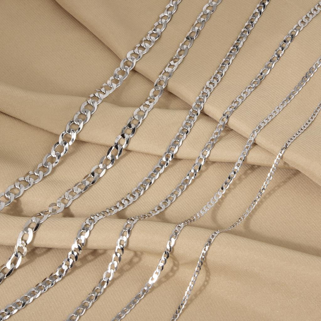 925er Sterlingsilber Kubanische Gliederkette Halskette Massive Silber Panzerkette für Herren Damen Hip Hop Schmuck