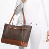 New MICHAEL KORS Canvas Tote Bag, Shopping Bag, Handbag, Shoulder Bag Women's Brown 35S3G6RT3B-200