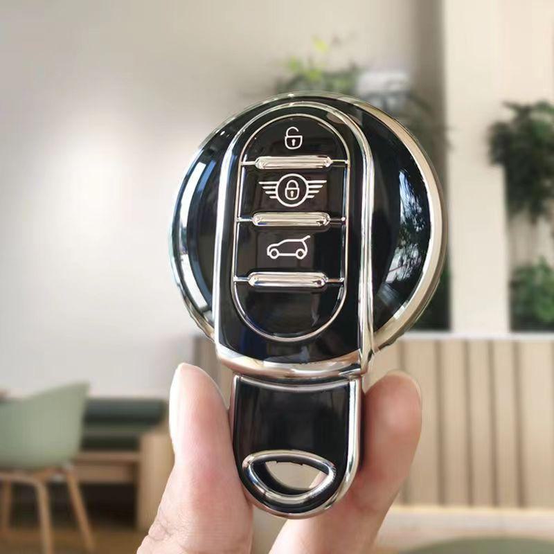 Mini Cooper Schlüsselhülle für BMW Mini Countryman F54 F55 F56 F60 – Schutzhülle mit Schnalle – Schlüsseltasche passend für Mini-Schlüssel.