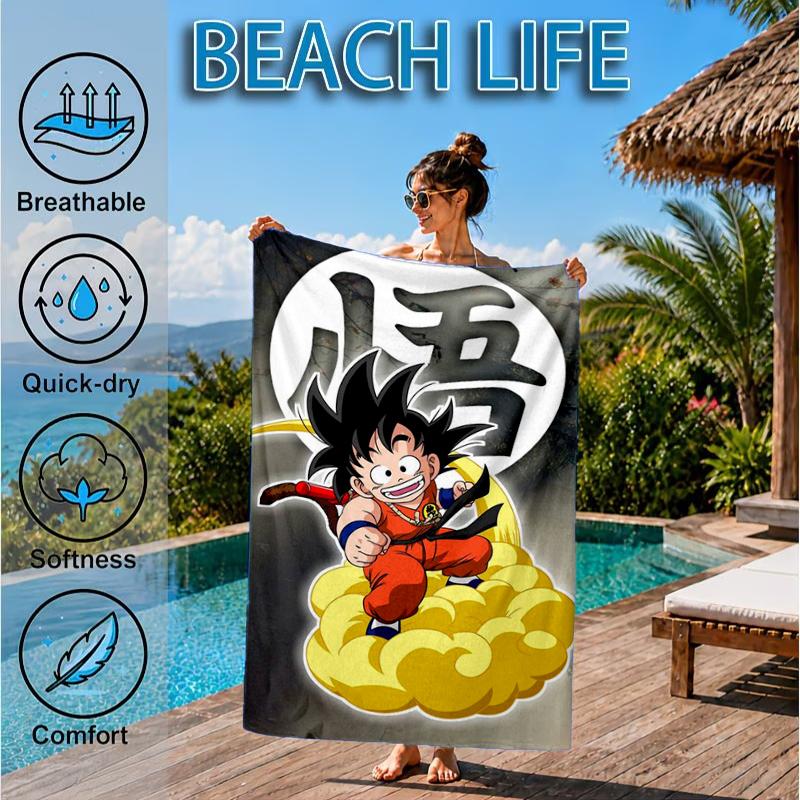 Asciugamano da Spiaggia con Disegno di Anime di Draghi, Asciugamano da Spiaggia in Microfibra, Perfetto per Piscina, Spiaggia, Viaggi, Decorazioni per la Casa, Regali per Fan di Feste in Spiaggia