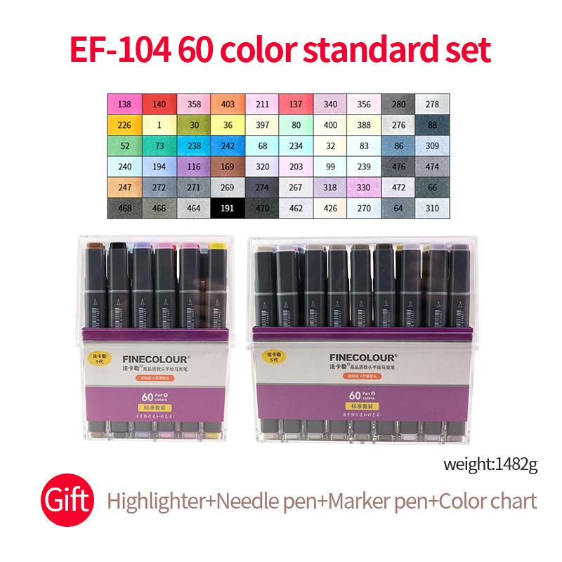 EF104 Double-Head Alcohol Marker Pens Sketch Design Marker Brush Pen Beginner Manga Graphic Drawing Art Supplies