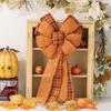 Burlap Thanksgiving Ribbon Bows Large Tree Topper Bows New Fall Wreath Bow  Autumn Decor