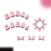 Elegant Black Red Flower Nail Art Stickers Plastic Press On Nails Quick Application 24pcs Daily Fingernails