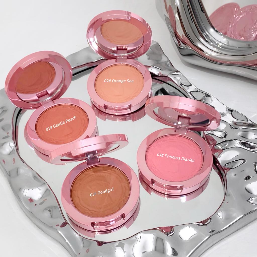 GEGE BEAR 3D Embossed Matte Blush Retro Silky Low Saturation Long Lasting Natural Foundation Concealer