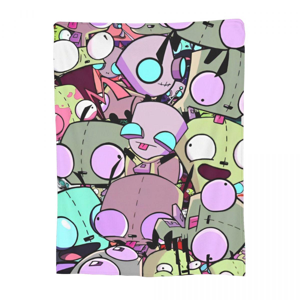 

Invader Zim Gir Blankets Coral Fleece Plush Printed Дышащее Легкое Тонкое Покрывало для Домашнего Офиса Мягкое Тонкое Одеяло 30x40in