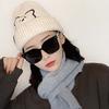 All-match Autumn Embroidered Bear Skullies Korean Style Caps Women Beanies Knitted Hat Wool Hat