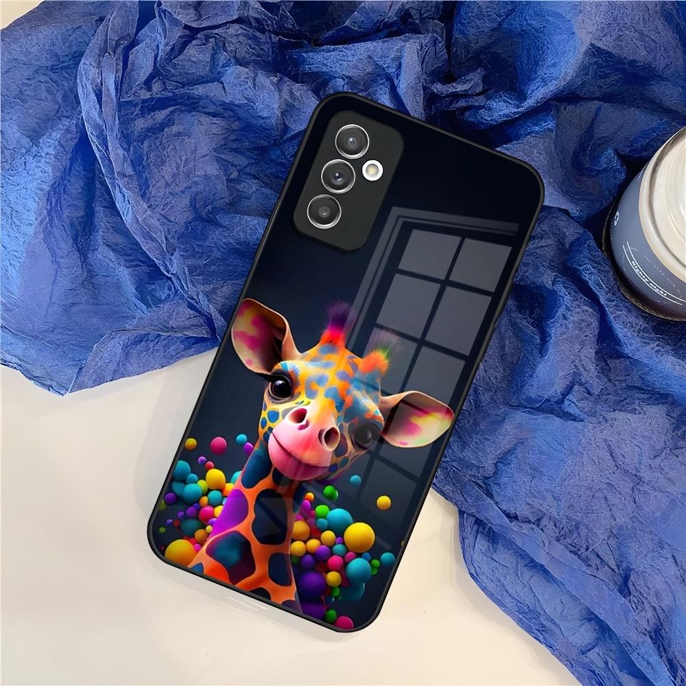 

Cute Funny Animal Giraffe Phone Case for Samsung Galaxy S25 S24 S30 S21 S23 S20 S22 Fe Note 20 Pro Ultra Plus glass Cover Samsung S22