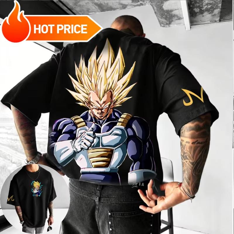 Unisex Summer Dragon Ball Vintage Cotton Fitness Casual Short Sleeve T-shirt