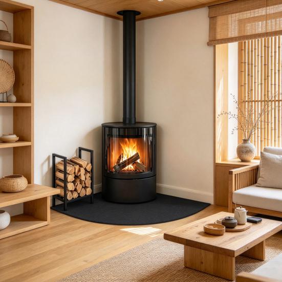 Hitzeschutzmatte für Ofen, feuerfest, Kaminmatte, dreilagiger flammhemmender Teppich, Holz, strapazierfähiger Hitzeschutz, Ofen, Kaminbodenmatte, Indoor, tragbar