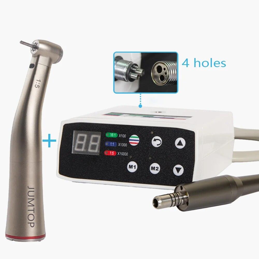 Micromotor electric LED fără perii dentare cu 1:5 Fibră optică inel roșu contraunghi potrivit pentru instrumentul de echipament cu micromotoare dentist