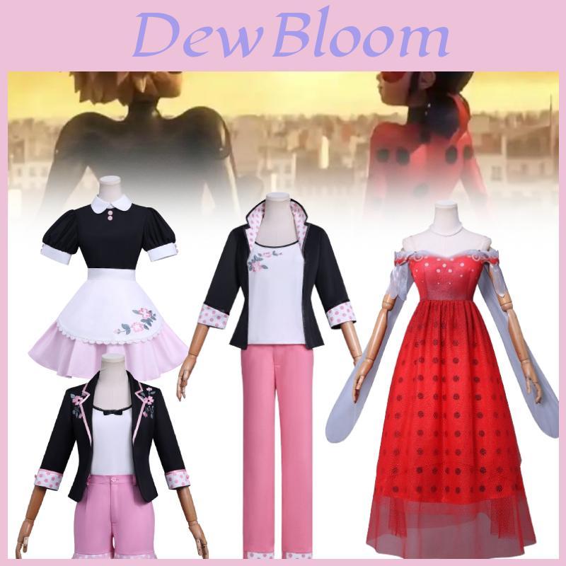 Uniforme Cosplay Miraculous Ladybug in Poliestere per Feste di Halloween