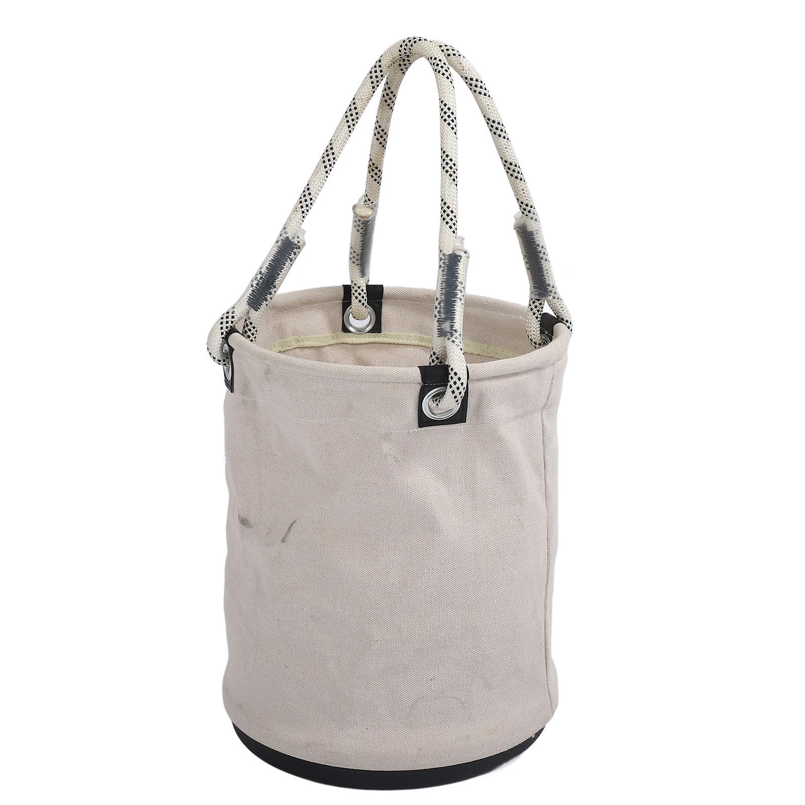 

Canvas Bucket 40x30cm 30KG Load Bearing Plastic Bottom Nails Bolts Tool Organizer for Maintenance белый