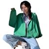 Women's Korean Style Loose Hooded Sweatshirt Jacket - Short, Thin, Trendy, 2026 Spring/Autumn Design