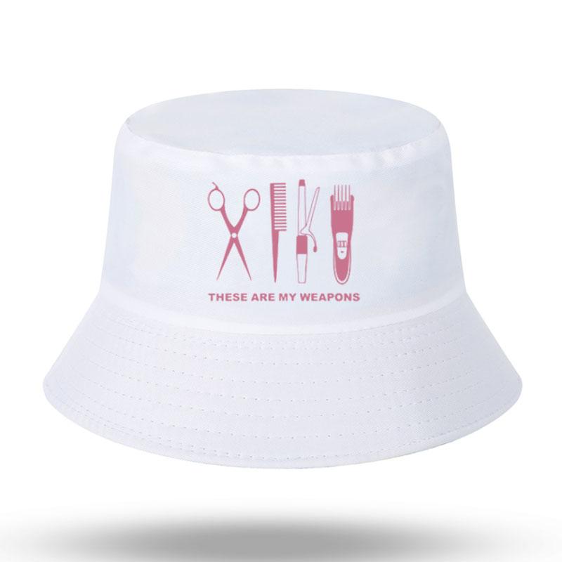 Barbier Friseur Waffe Print Herren Damen Fischerhut Outdoor Panama Angelhut Fischerhut Harajuku Angelhut