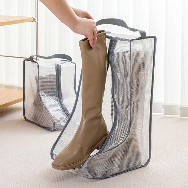 Sezonowy organizer na buty Wodoodporna przezroczysta torba Ochrona obuwia Wodoodporne pokrowce na buty Przeciwpyłowe z zamkami błyskawicznymi